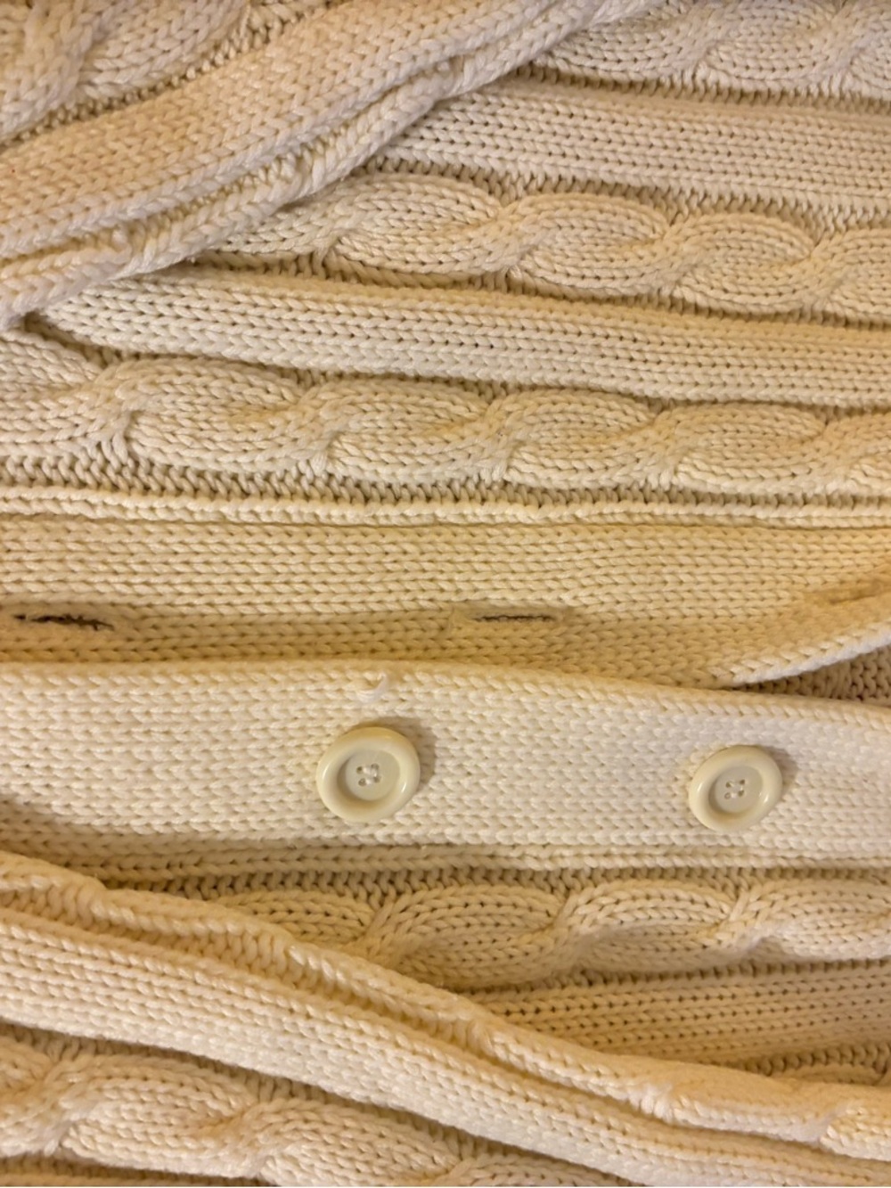 Sears Ivory Cable Knit Button-Up Cardigan - Picture 2 of 6